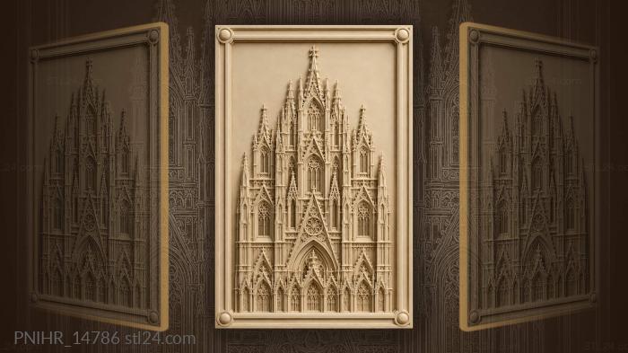 Gothic cathedral majestic stone facade 3d STL model