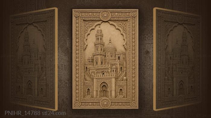 Eastern city with soaring minaret 3d STL model