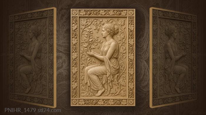 Flowering branch in her open hands 3d STL model