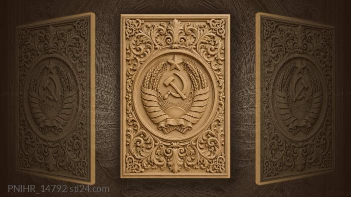 Soviet star wheat and floral frame 3d STL model