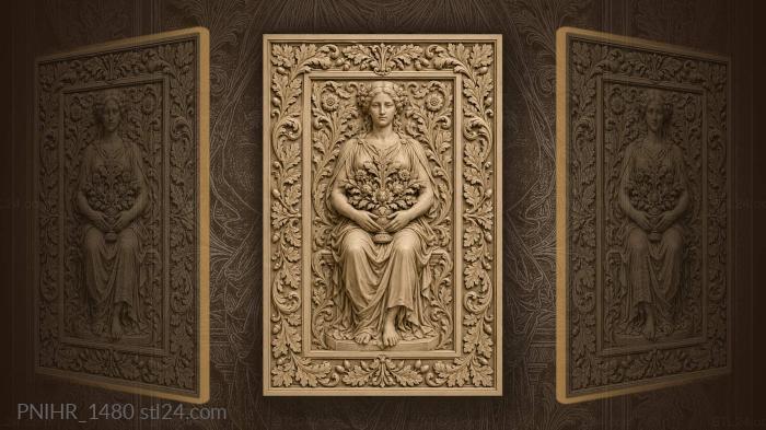 Armful of flowers in her lap 3d STL model