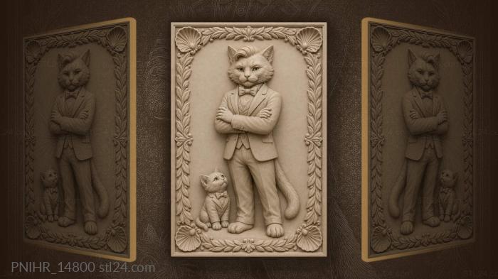 Dapper cat and playful kitten 3d STL model