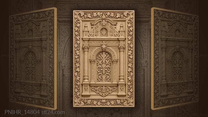 Floral arch window ornate facade 3d STL model