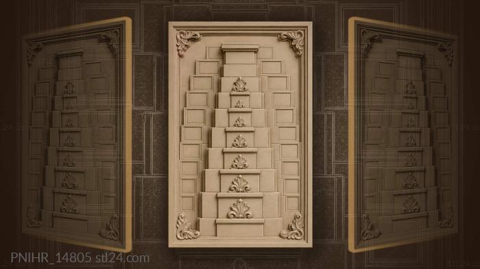 Stepped gable ziggurat architectural motif 3d STL model