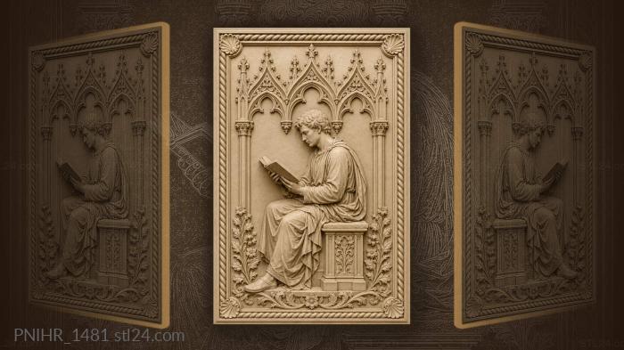 Open book beneath pointed arches 3d STL model