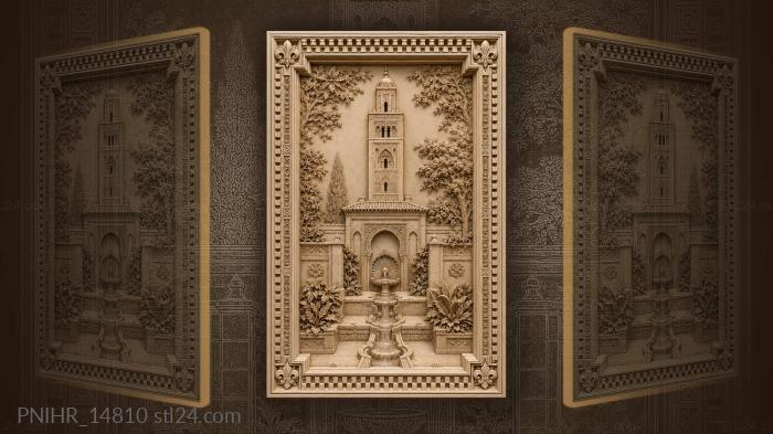 Tower gateway fountain ornate scene 3d STL model