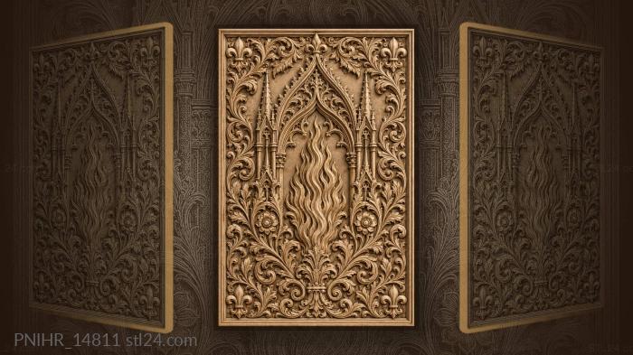 Gothic arch flame floral design 3d STL model
