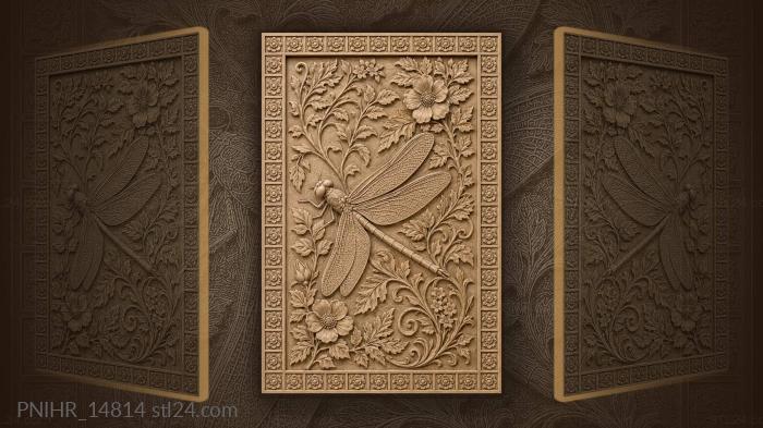 Dragonfly among blossoming vines 3d STL model