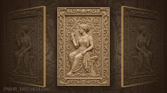 Scroll in hand among floral swirls 3d STL model