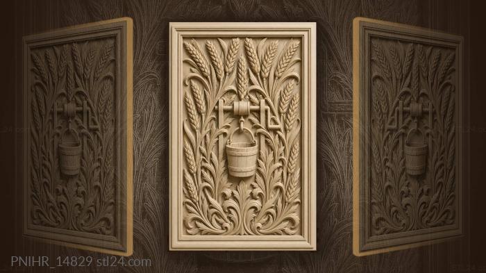 Golden wheat and hanging bucket 3d STL model