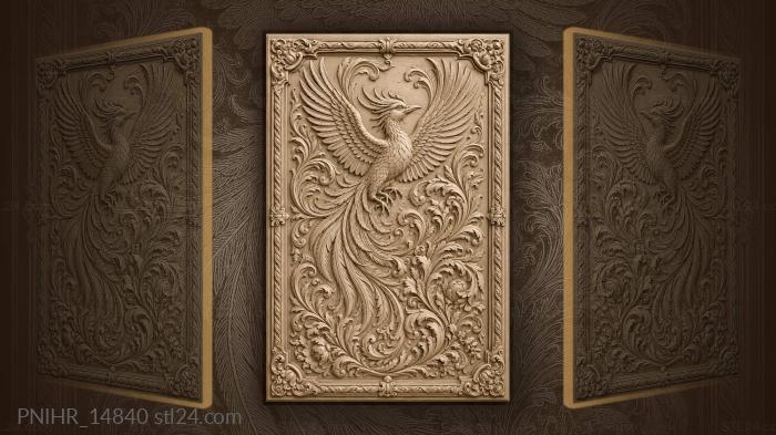 Paradise bird among lush florals 3d STL model