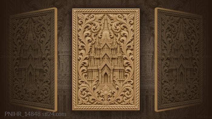Majestic tower with floral frame 3d STL model