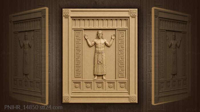 Figure amid strict geometric bands 3d STL model