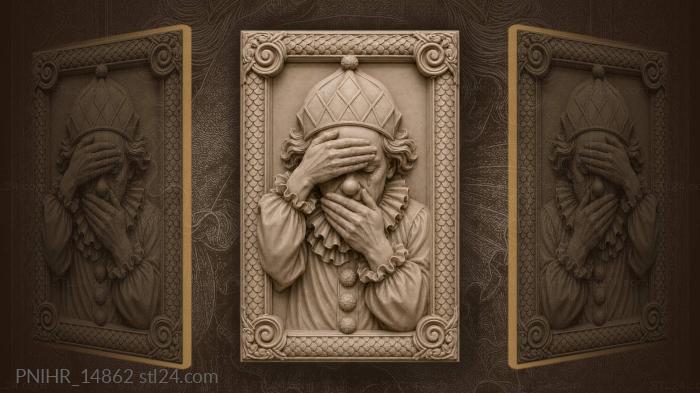 Clown hiding eyes and mouth 3d STL model