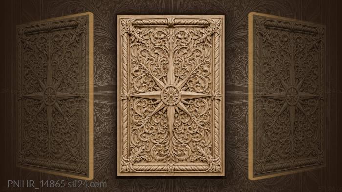 Floral compass rose with leaves 3d STL model