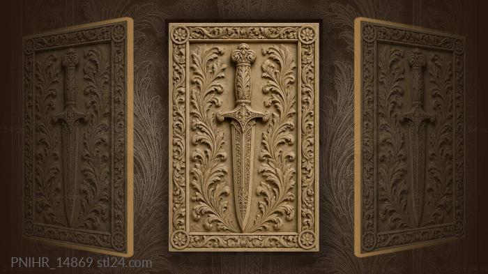 Stylized dagger with acanthus leaves 3d STL model