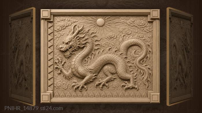 Dragon sunburst ancient power 3d STL model