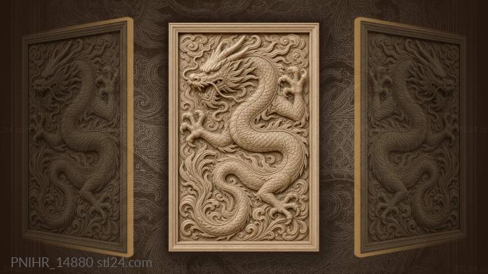 Dragon with a beard of tendrils 3d STL model