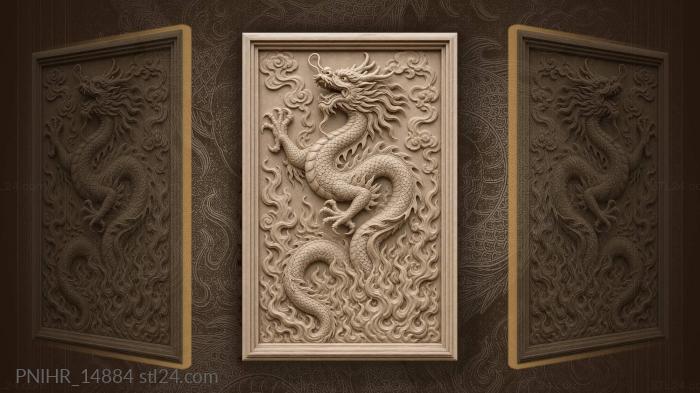 Serpent standing above swirling fire 3d STL model