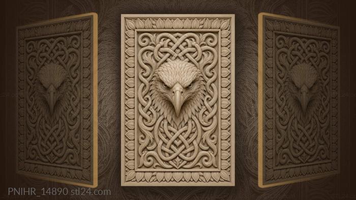 Eagle emerging from intertwined knotwork 3d STL model