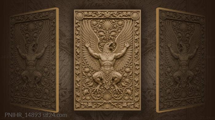 Eagle head among small shells 3d STL model