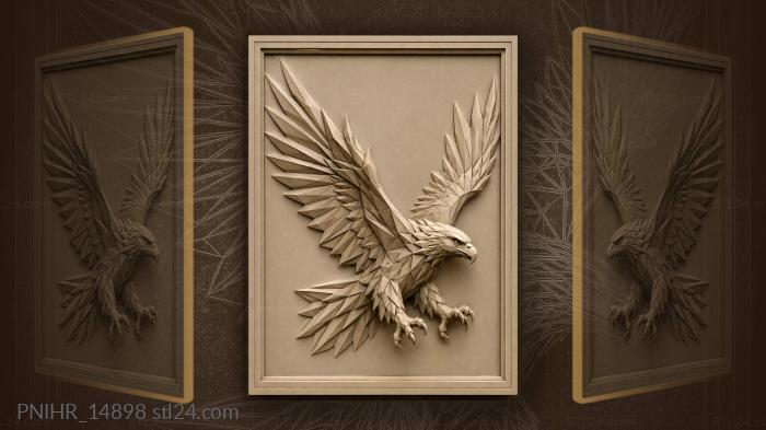 Eagle made of triangular planes 3d STL model