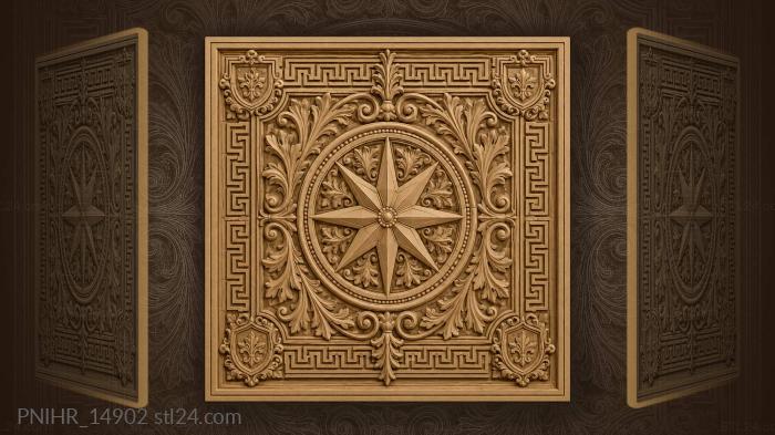 Starburst medallion floral greek key 3d STL model