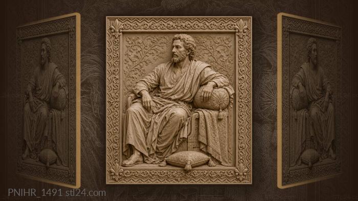 Noble man with cushion and textile 3d STL model
