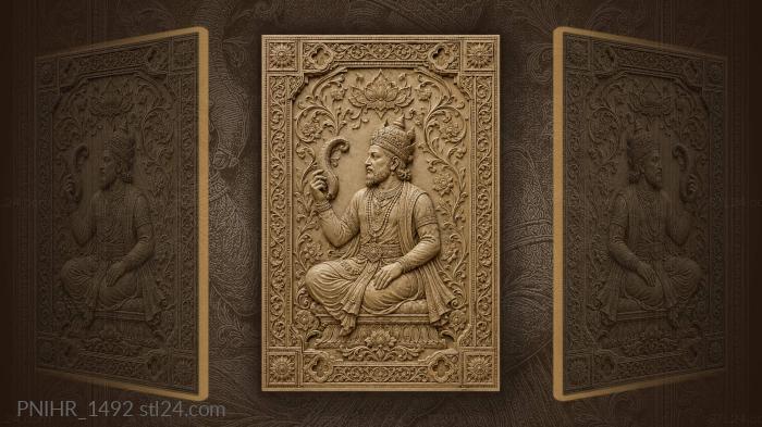 Royal figure with floral ornaments 3d STL model