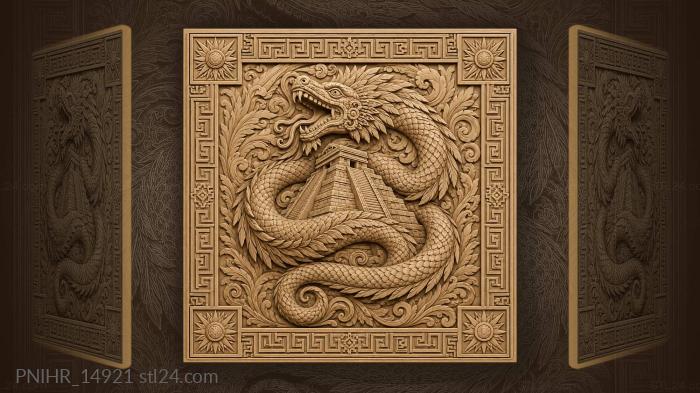 Ascending serpent coils around the temple 3d STL model
