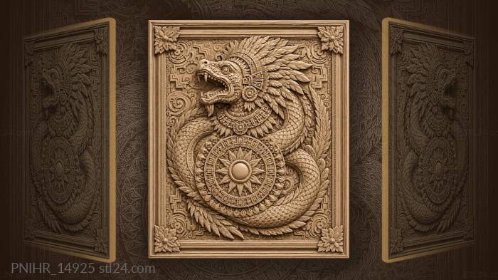 Feathered serpent sun deity power 3d STL model