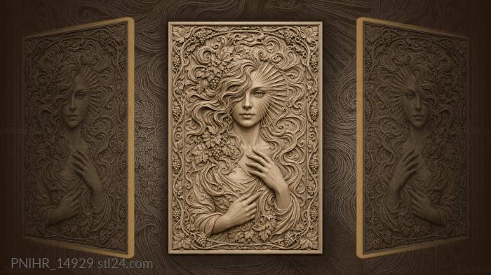 Woman with flowing hair grapevine 3d STL model