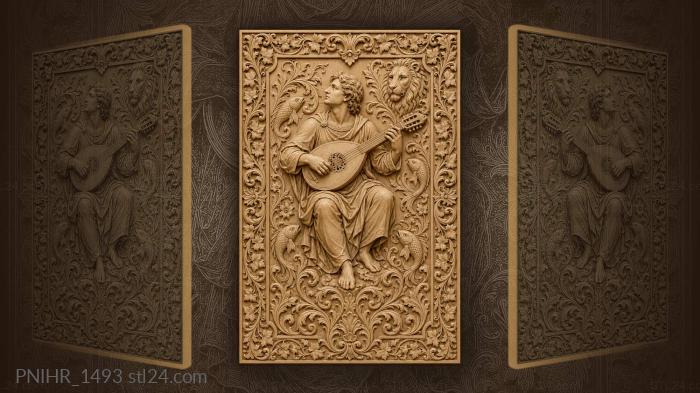 Musician with fish and flowers 3d STL model