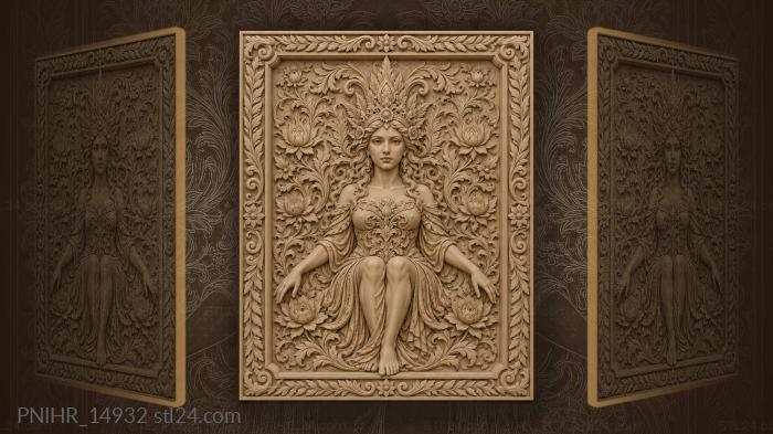 Floral face with central spire 3d STL model
