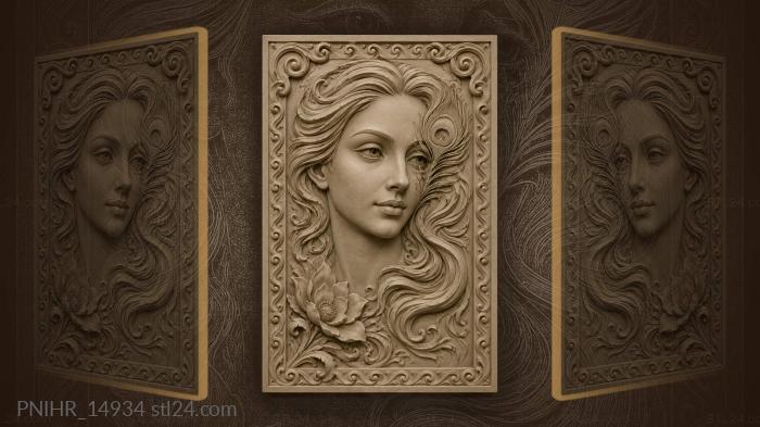Peacock feather beside her eye 3d STL model