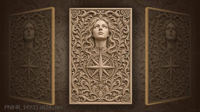 Celestial beauty with floral compass 3d STL model