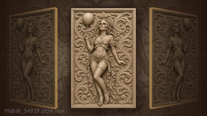 Figure in a skull mask with a balloon 3d STL model