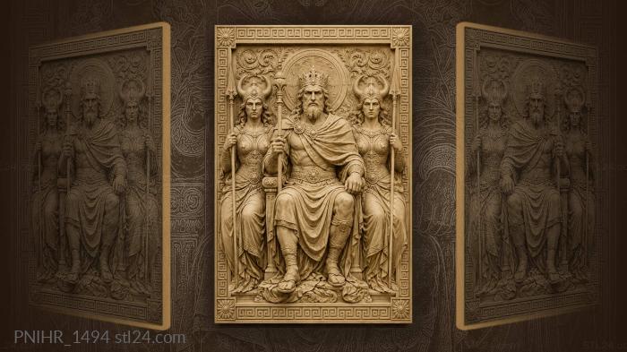 Two shield maidens in horned helmets 3d STL model