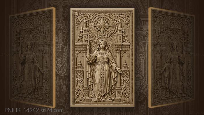 Sacred geometry and female saint 3d STL model