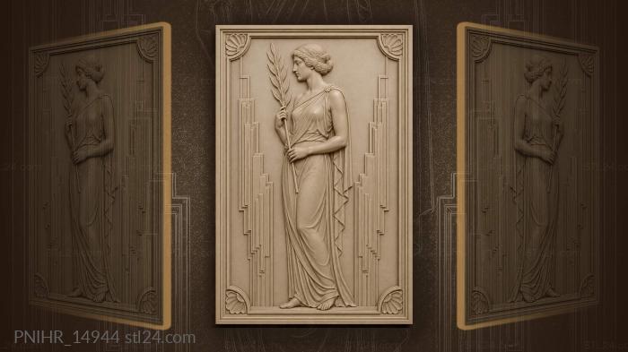 Graceful woman with floral stem 3d STL model