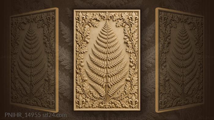 Lush fern and oak border 3d STL model