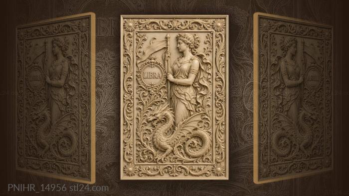 Libra with floral dragon design 3d STL model