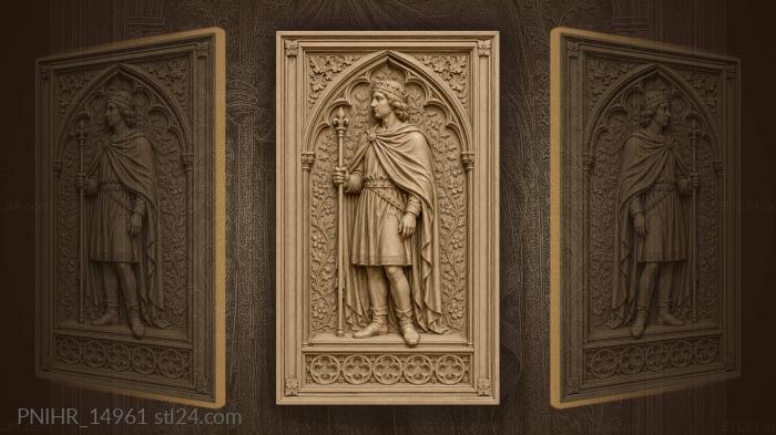Gothic figure with scepter and florals 3d STL model