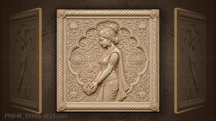 Ornament lowered among floral patterns 3d STL model