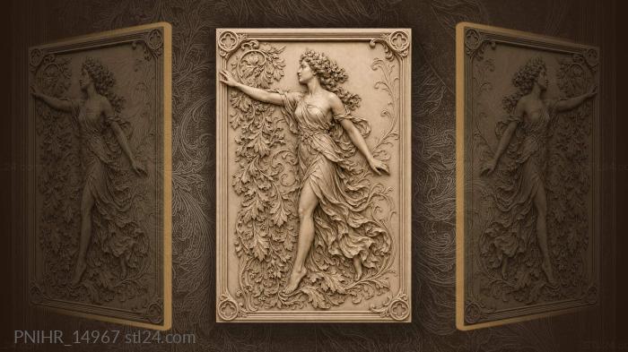 Flowing figure with leafy adornments 3d STL model