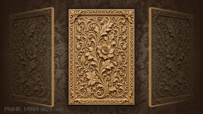 Blossoming shoot in a whirl of leaves 3d STL model