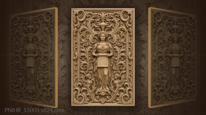 Floral figure with ancient scroll 3d STL model