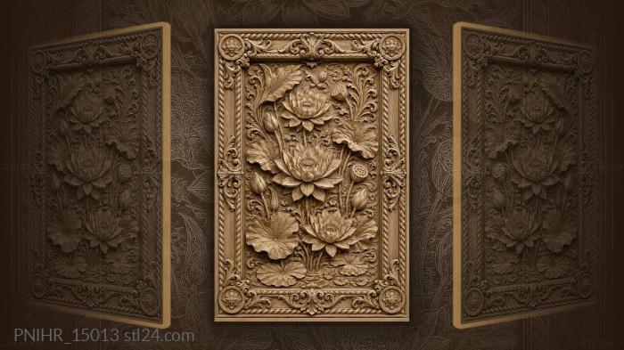 Lily pads and blooming water lilies 3d STL model