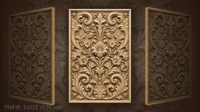 Interwoven leaves and blossoms filling field 3d STL model