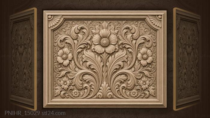 Broad leaves over rounded seed pods 3d STL model